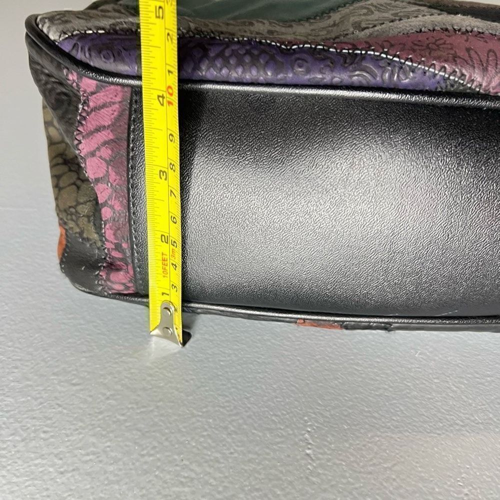 Vintage Patchwork Crossbody Purse Solids & Pattern Pieces Snap With Flap Closure - Picture 5 of 11